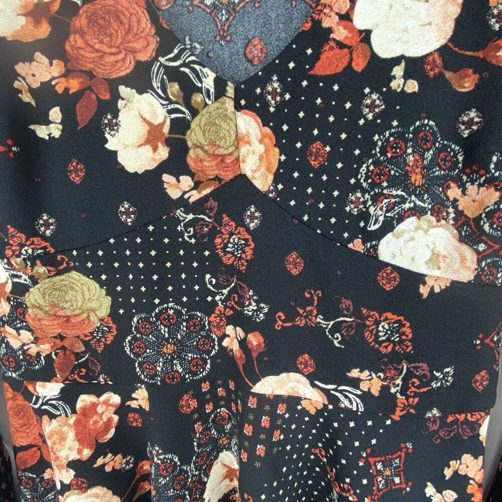 Abercrombie & Fitch Dress Womens S Babydoll Mini Flare Floral Long Sleeve‎ Fall - Picture 4 of 13